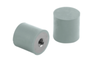 Rubber-metaal-trillingsdemper rvs type E rond met binnendraad, grijs